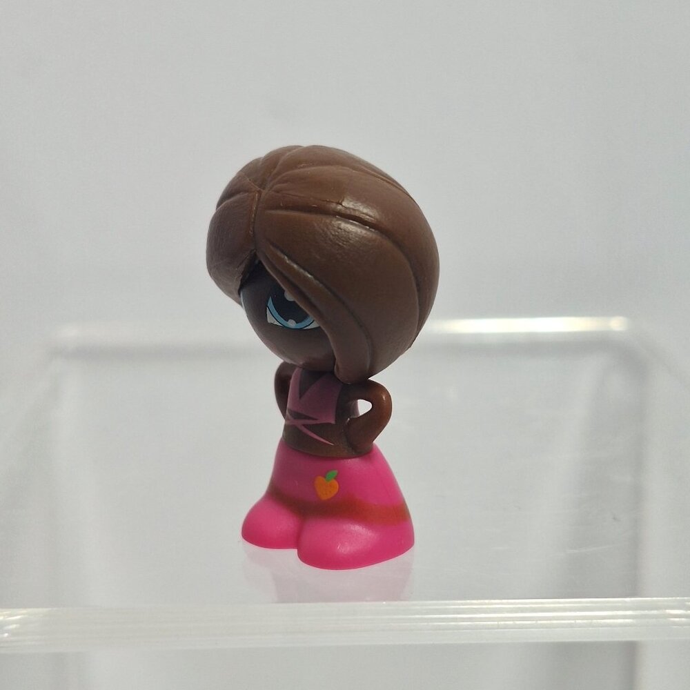 Gift Ems Mini Doll 1.5" African American Girl Pink Dress With a Peach - Picture 2 of 11